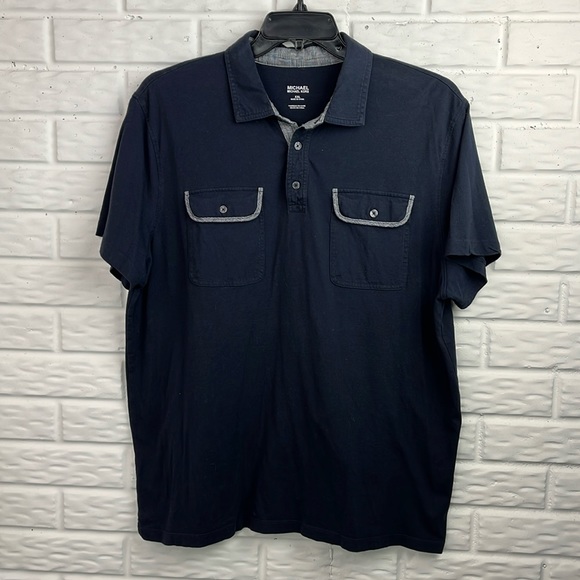 MICHAEL Michael Kors Other - MICHAEL MICHAEL KORS NAVY BLUE POLO TRIMMED TWO POCKETS SIZE XXL